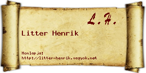 Litter Henrik névjegykártya